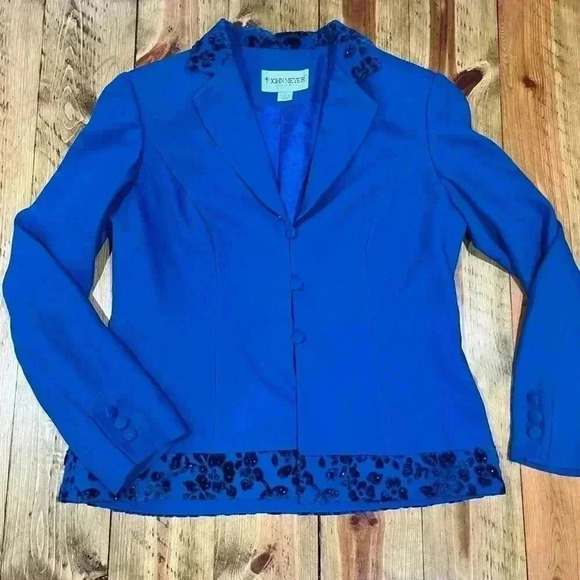 John Meyer of Norwich vintage button front, fitted seaming, shoulder pads jacket - Picture 10 of 10